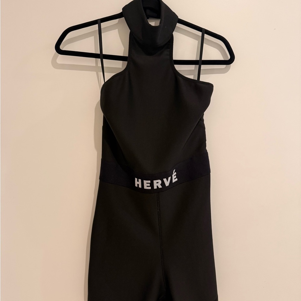Hervé Black Halter Romper
